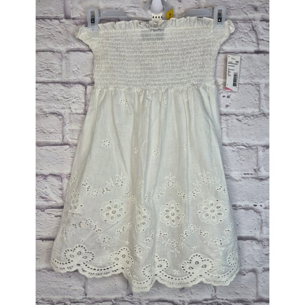 Vtg Y2K Hot Tempered Sears Deadstock NWT Smocked Eyelet Lace Tube Top L Tunic.